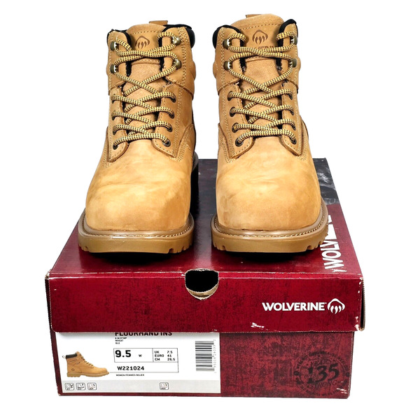 Wolverine Floorhand Women's 9.5W Insulated Steel-Toe 6" Brown Work Boots W221024 - Picture 1 of 14
